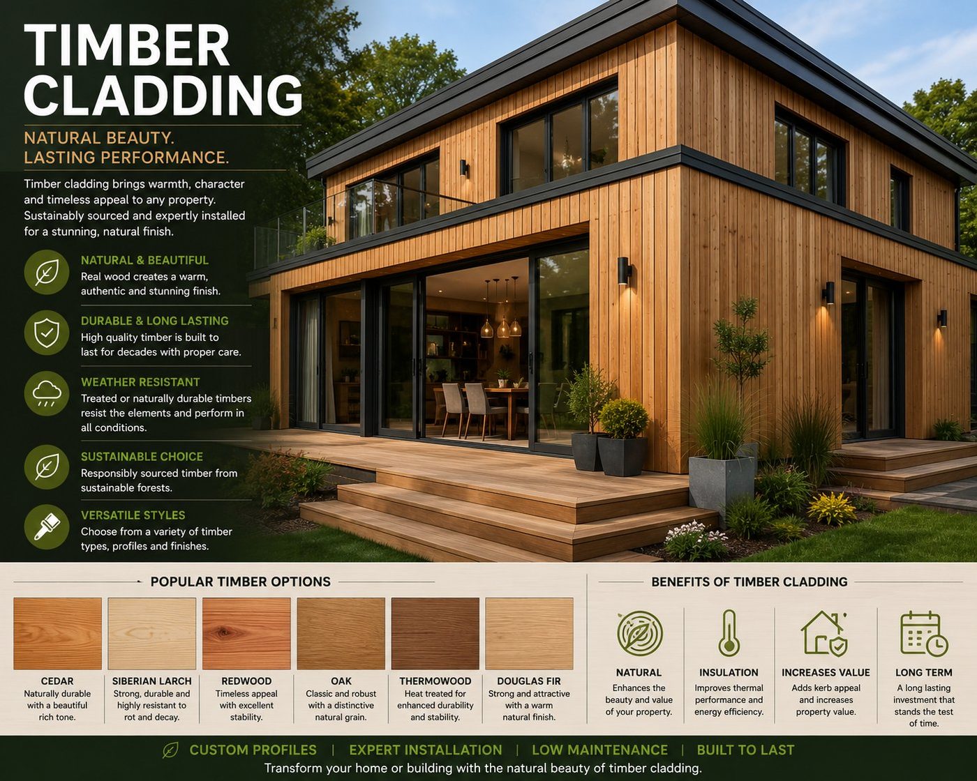 Timber cladding on a sustainable residential project